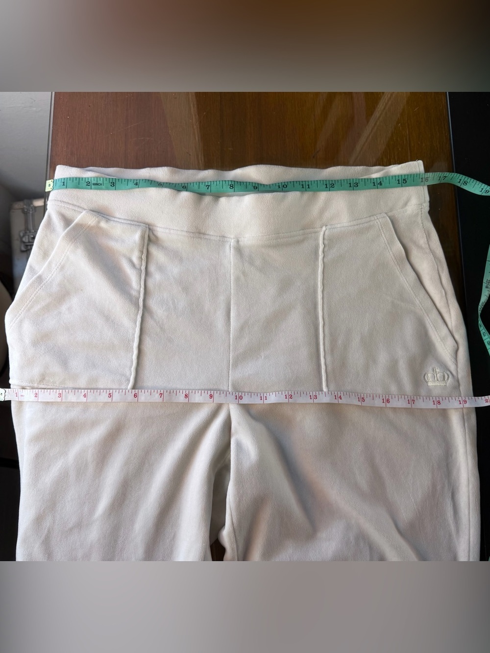 SZ M Juicy Couture Cream Colored Track Pants - Picture 7 of 12